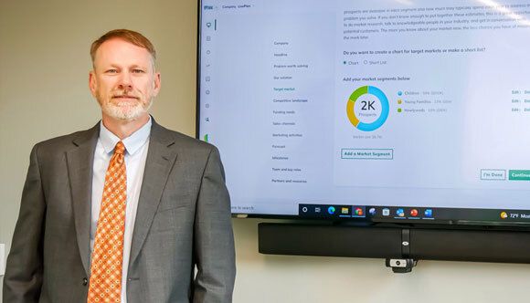  Ben Calhoun, Greenwood Area Manager for the Clemson Small Business Development Center, at Clemson University's Wilbur O. and Ann Powers College of Business.