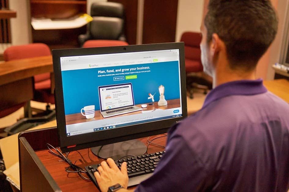 College professor using LivePlan from his desktop.