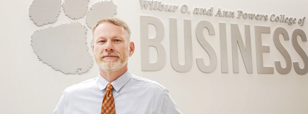 Ben Calhoun, Greenwood Area Manager for the Clemson Small Business Development Center, at Clemson University's Wilbur O. and Ann Powers College of Business.