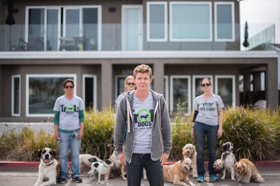 Joanna, center, with the Trots Dogs team